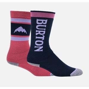 2 Pair Burton Weekend Midweight Kids Small/Medium 12.5-1.5 Fuchsia Fusion Socks